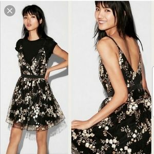 * Sexy Express Black & Gold Lace Party Dress